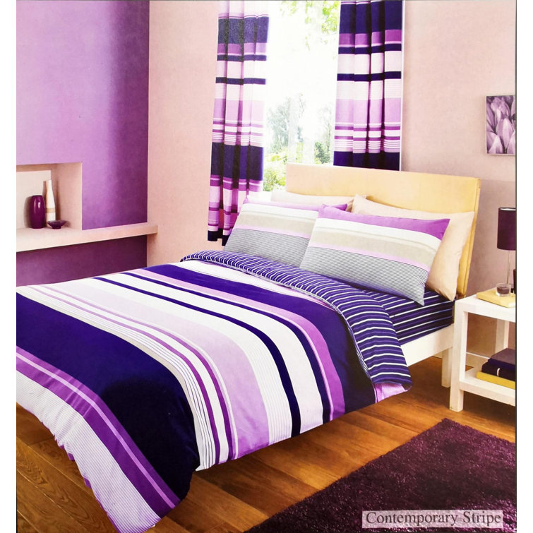 House of Hampton Kiser Purple Hypoallergenic 180 TC Duvet Cover Set